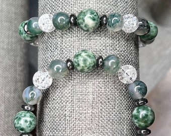 Collier Vintage En Agate Arbre - Pierre Naturelle Sans Traitement - 40 Cm