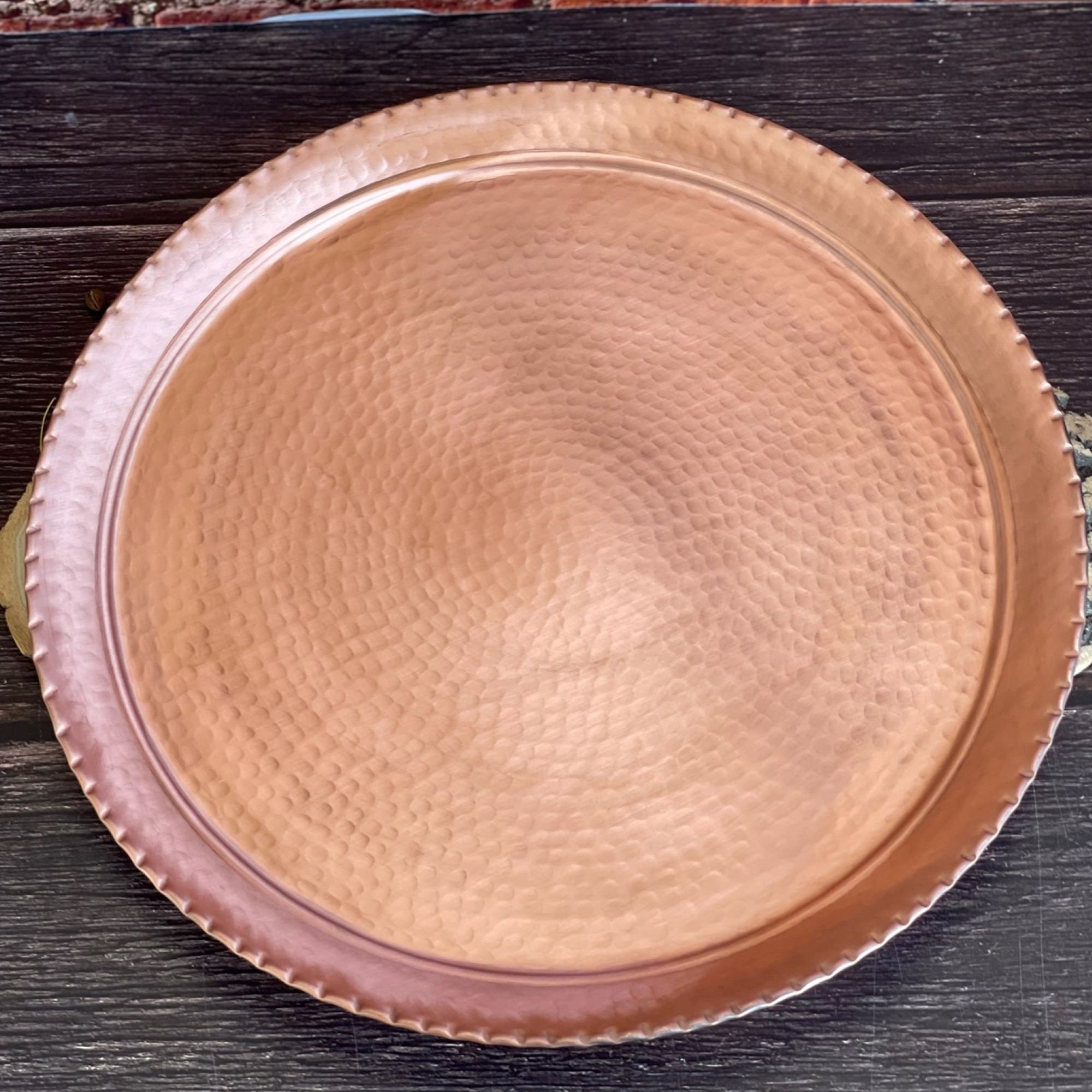 40cm Copper Round Plate - Food Serving Tray – R & B Import