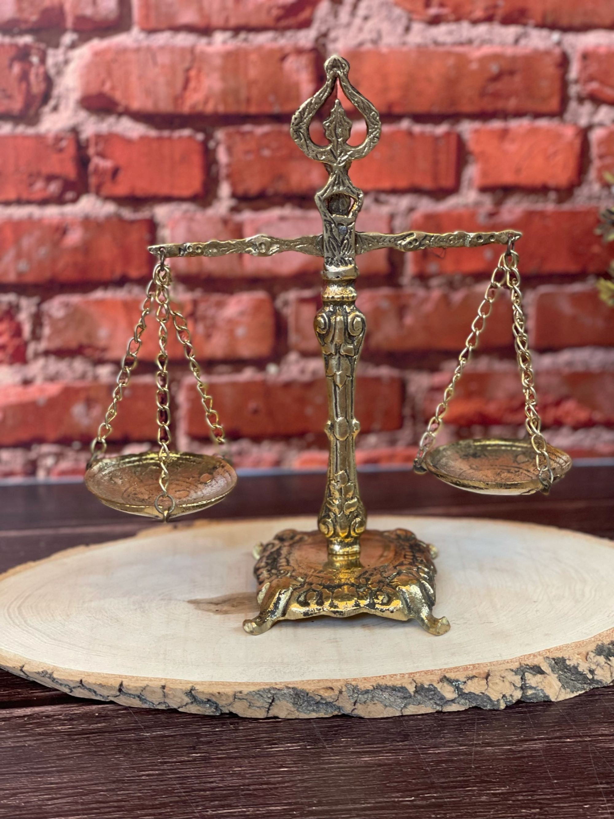 Bronzed Legal Lawyer Scales of Justice with Eagle Finial and Marble  Base-12.5in.ht G.