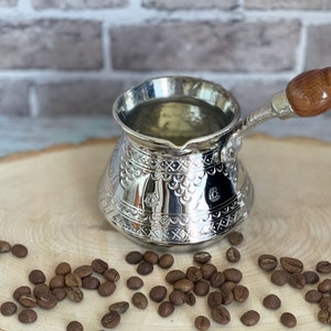 Handmade Turkish Coffee Set of 2, Traditional Coffee Set, Copper/Zamak Coffee Gift Set, Espresso Set, Housewarming Gift, Unique Home Gift image 4