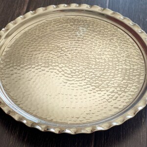 Hand-hammered Copper Serving Tray, Round Tray, Oval Tray, Serving Copper Tray, Serveware, Decorative Tray, Housewarming Gift image 5