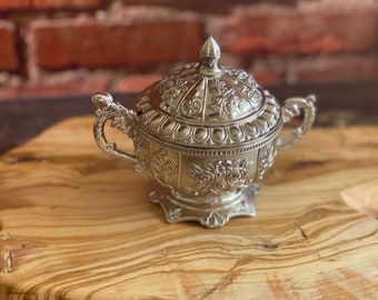 Handmade Brass Sugar Bowl with Lid & Spoon, Serving Sugar Bowl, Candy Bowl, Decorative Brass Bowl, Salt Bowl, Chocolate Bowl