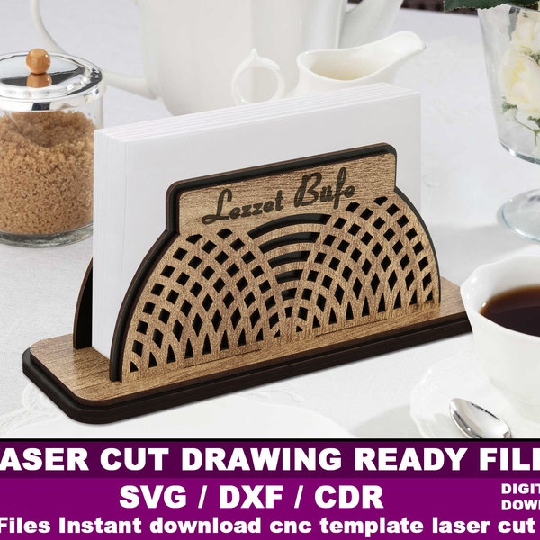Napkin Holder Laser Cutting File | Napkin vector | Napkin Holder Drawing | CDR | DXF | SVG