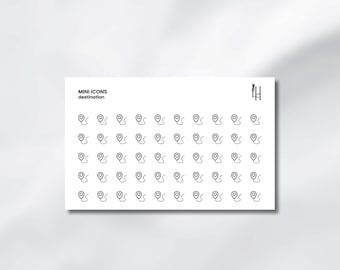 Stickervel minibestemmingspictogram – functionele reisvakantieplanner stickers tracker | Matte of transparante stickers
