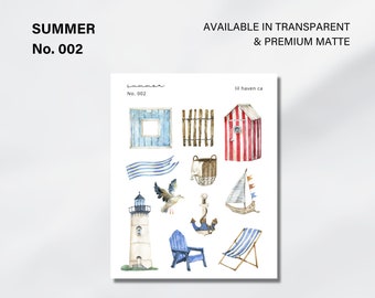 Summer No. 002 | Minimalistic Planner Sticker, Bullet Journal Sticker, Premium & Transparent Matte Finish Available