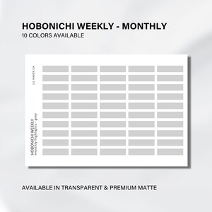 Hobonichi Weekly - Faits saillants du mois, feuille d'autocollants pour agenda, autocollants minimalistes et fonctionnels, Bullet Journal, finition mate transparente