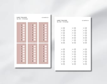 HABIT TRACKER, Weekly Tracker Planner Sticker Sheet, Habit Tracker Journal Stickers, Bullet Journal, Transparent & Matte | 1.5 inches