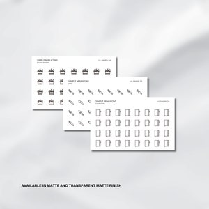 Batch 02 -  Mini Icon Planner Stickers, Daily Icon Stickers, Minimalistic & Functional Icon Sticker | Premium and Transparent Stickers