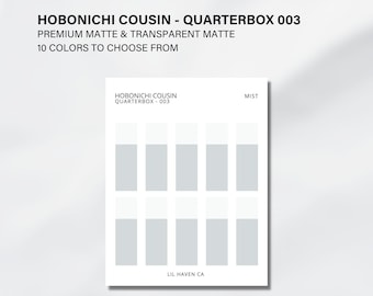Hobonichi Cousin Stickers, Quarter Boxes Planner Stickers, Functional Stickers | Premium and Transparent Stickers - Quarterbox 003