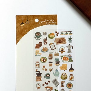Pegatinas de Mahoroba con ondas mentales, pegatinas de cafetería bonitas, pegatinas de ondas mentales, papelería japonesa, pegatinas de planificador, pegatinas de diario