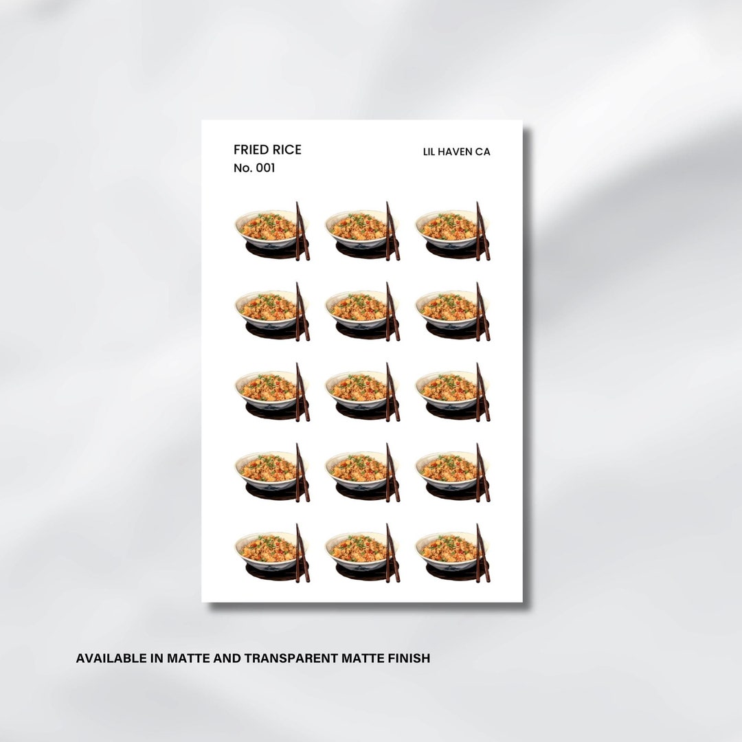 Red Rice Sticker Paper For Product Fried Rice Sticker Sheet, Food Stickers, Asian Cuisine Stickers ...