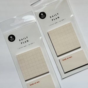 Suatelier Sticky Memo Pad No. 1924, Haftpapier Notizblock Notizen, Gitter Notizblock, Quadratischer Notizblock Rechteck Notizblock, Tagesplan Notizen