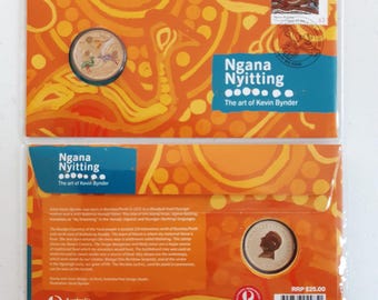 Moneda de Australia, sello 2025, sobre de Kevin Bynder, moneda de 1 dólar del rey Carlos III, nueva colección de edición limitada naranja de PNC.