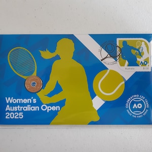 Australia coin stamp 2025 cover King Charles III new 2 Dollars Women&#39;s Tennis Australian Open coin PNC limited edition collectable