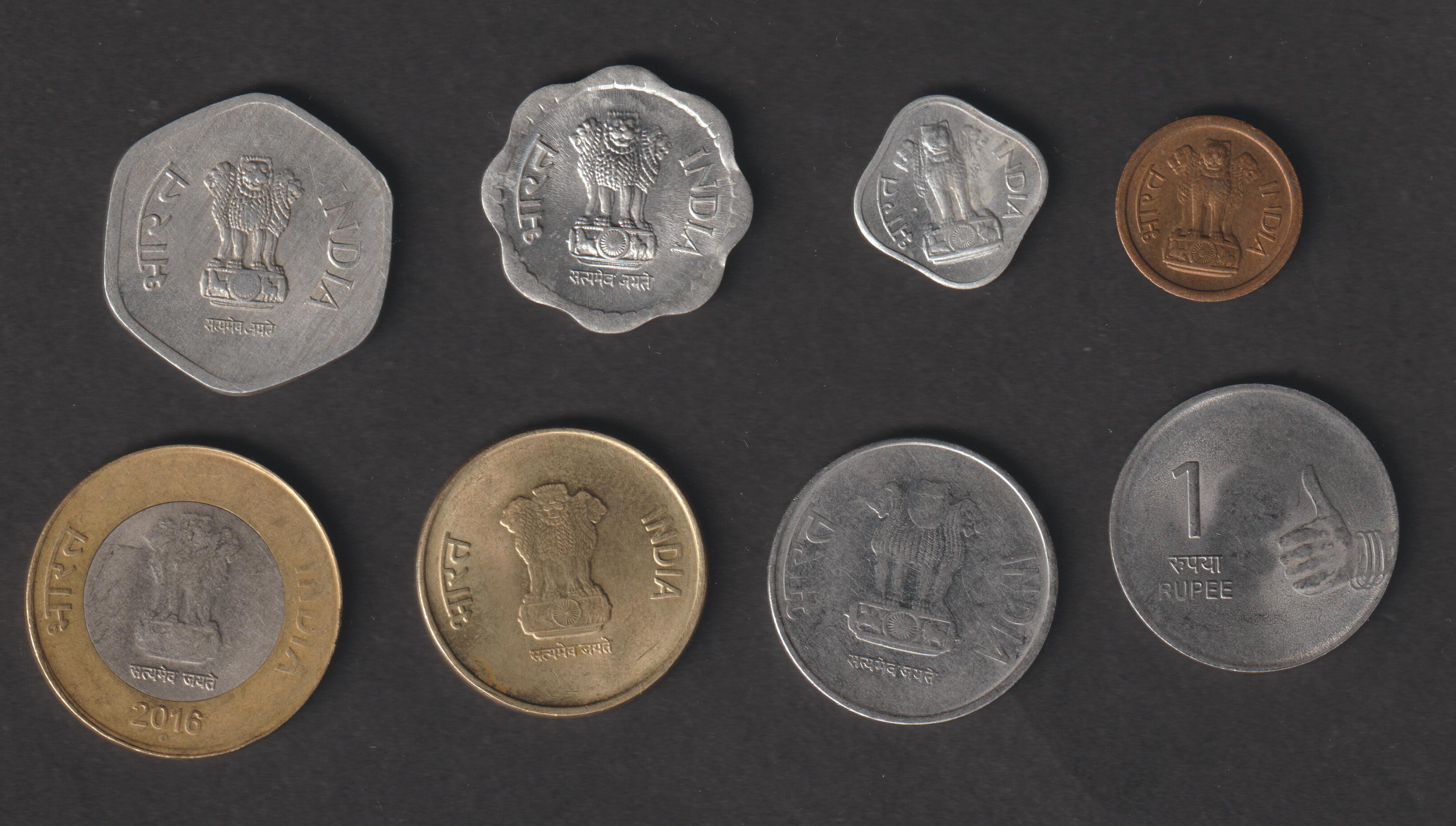 インドの古いコイン8枚セット。1パイサから10ルピーまで。収集価値のある世界の通貨。 - Etsy 日本