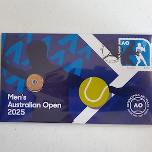 Australia coin stamp 2025 cover King Charles III new 2 Dollars Mens Tennis Australian Open coin PNC limited edition collectable