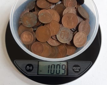 Australia old penny & half-penny coins 1 kg copper King George V VI Elizabeth II collectable craft vintage heritage numismatics money red