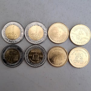 Egypt coin set 4 modern coins 50 Piastres 1 pound 2020 2021 commemorative uncirculated
