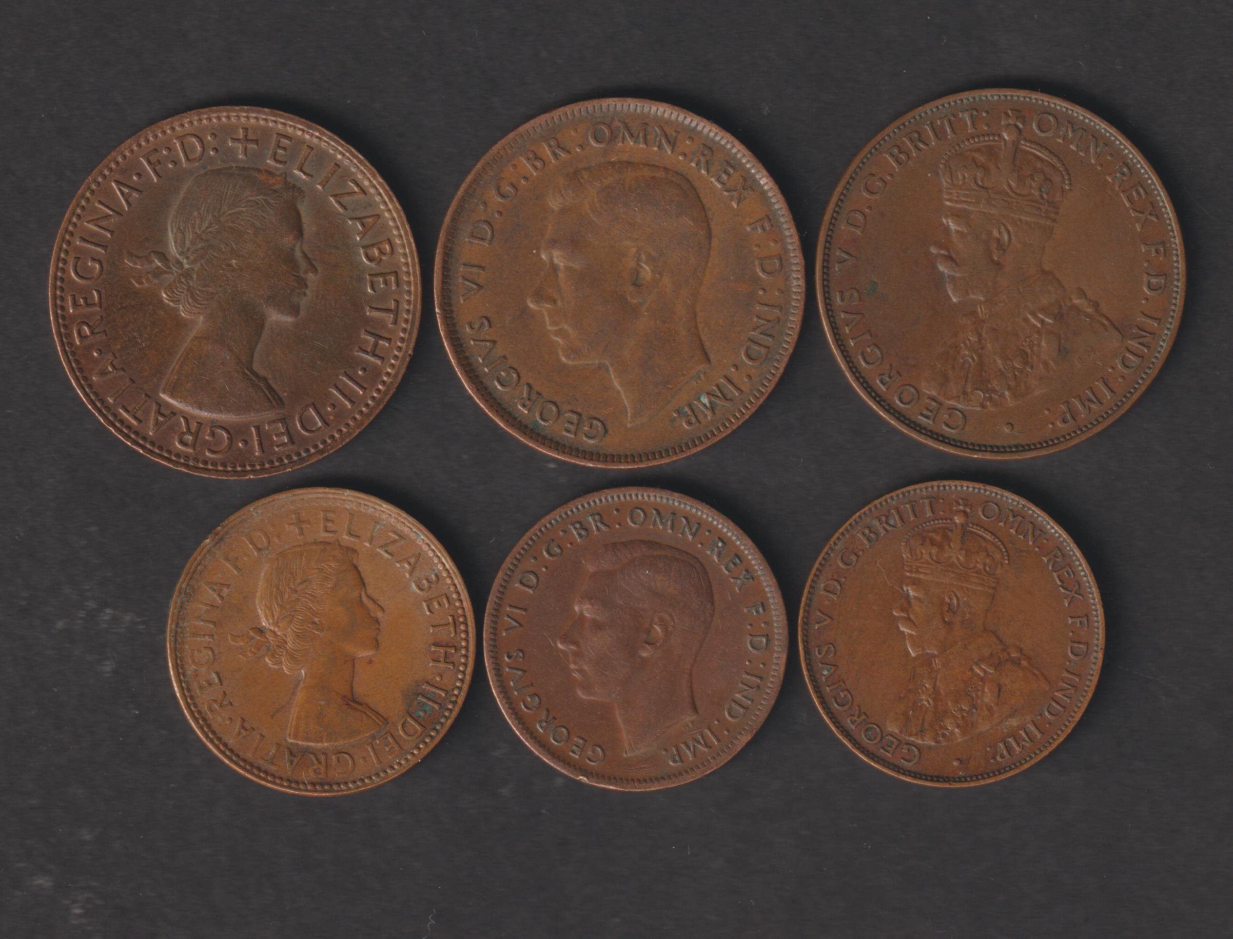オーストラリア ペニー ハーフペニー 古い銅貨 3種類の肖像 収集価値のあるお金 ヴィンテージ エリザベス2世 国王ジョージ5世 - Etsy 日本