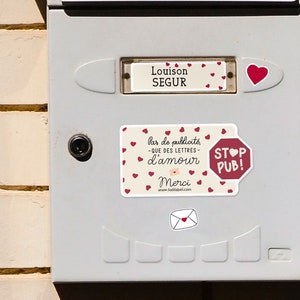 STOP PUB Love Kit, autoadesivo e etiquetas de nome para personalizar a caixa de correio