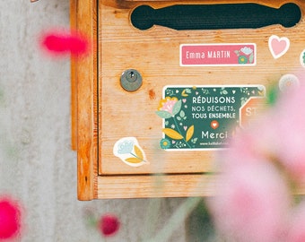 STOP PUB Flowers Kit, Self-Adhesive and Name Labels to Personalize the Mailbox