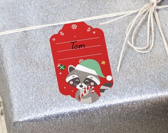 Christmas Gift Tags to Mark All the Presents Under the Tree - Red and Green Animals