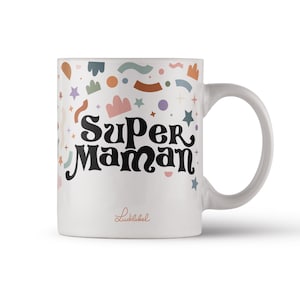 Super Mom Mug - Ceramic Coffee or Tea Cup - Confetti