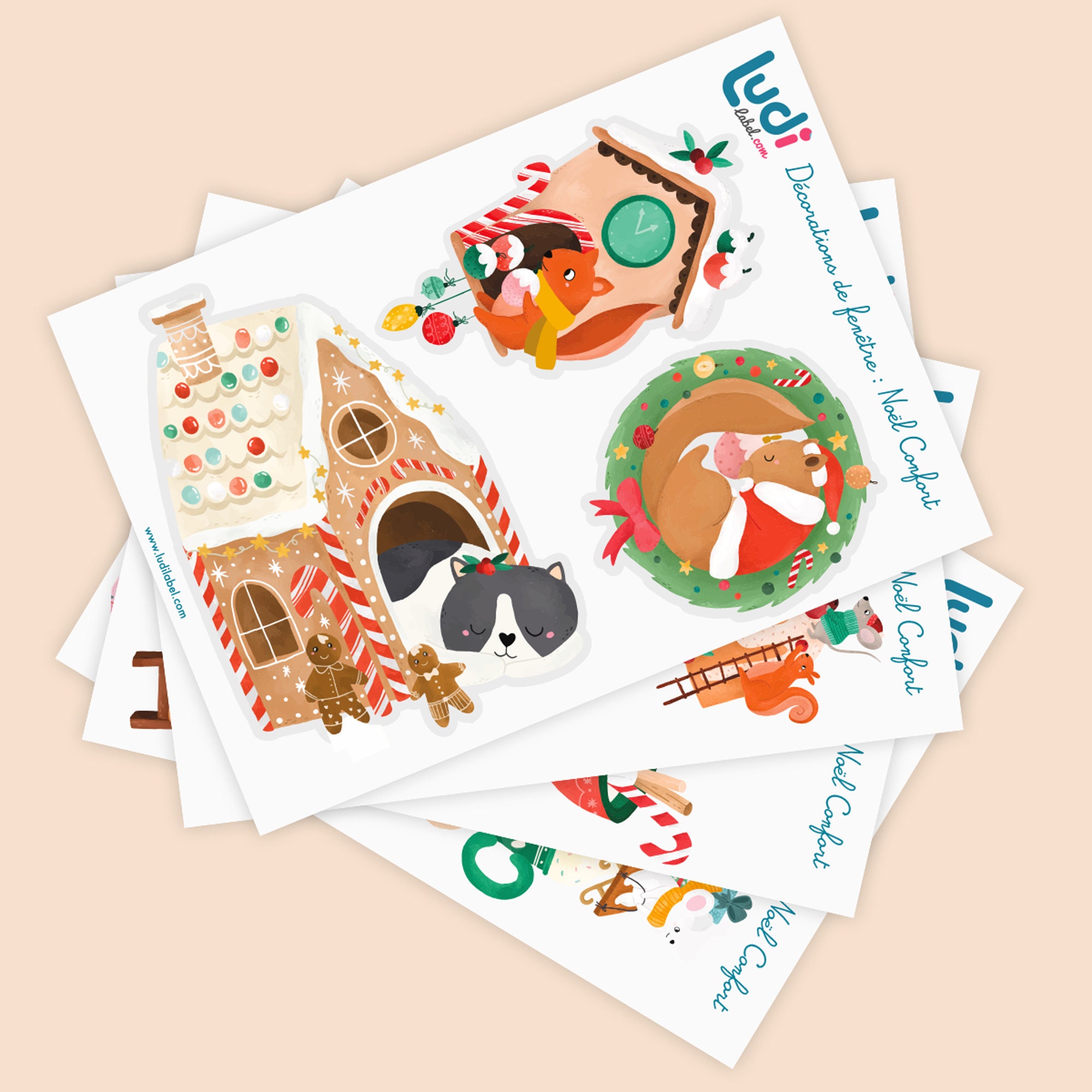 Christmas Window Stickers, Reusable and Repositionable Electrostatic ...