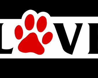 1/2"Thick sign LOVE with paw print pets sign