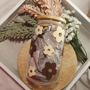 Personalized glass | | Colorful wood flowers