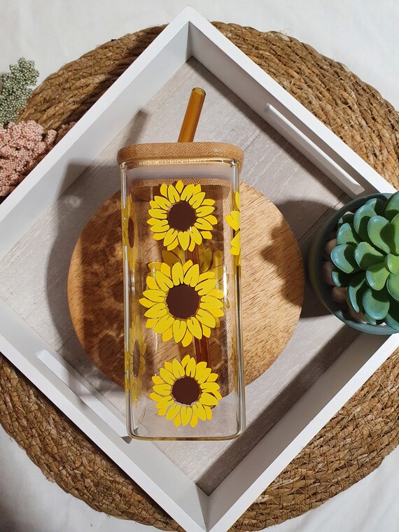 Verre personnalisé l l 400 ml l l Fleur de tournesol - Etsy France