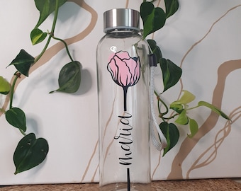Personalisierte Flasche | | Vorname & Blume