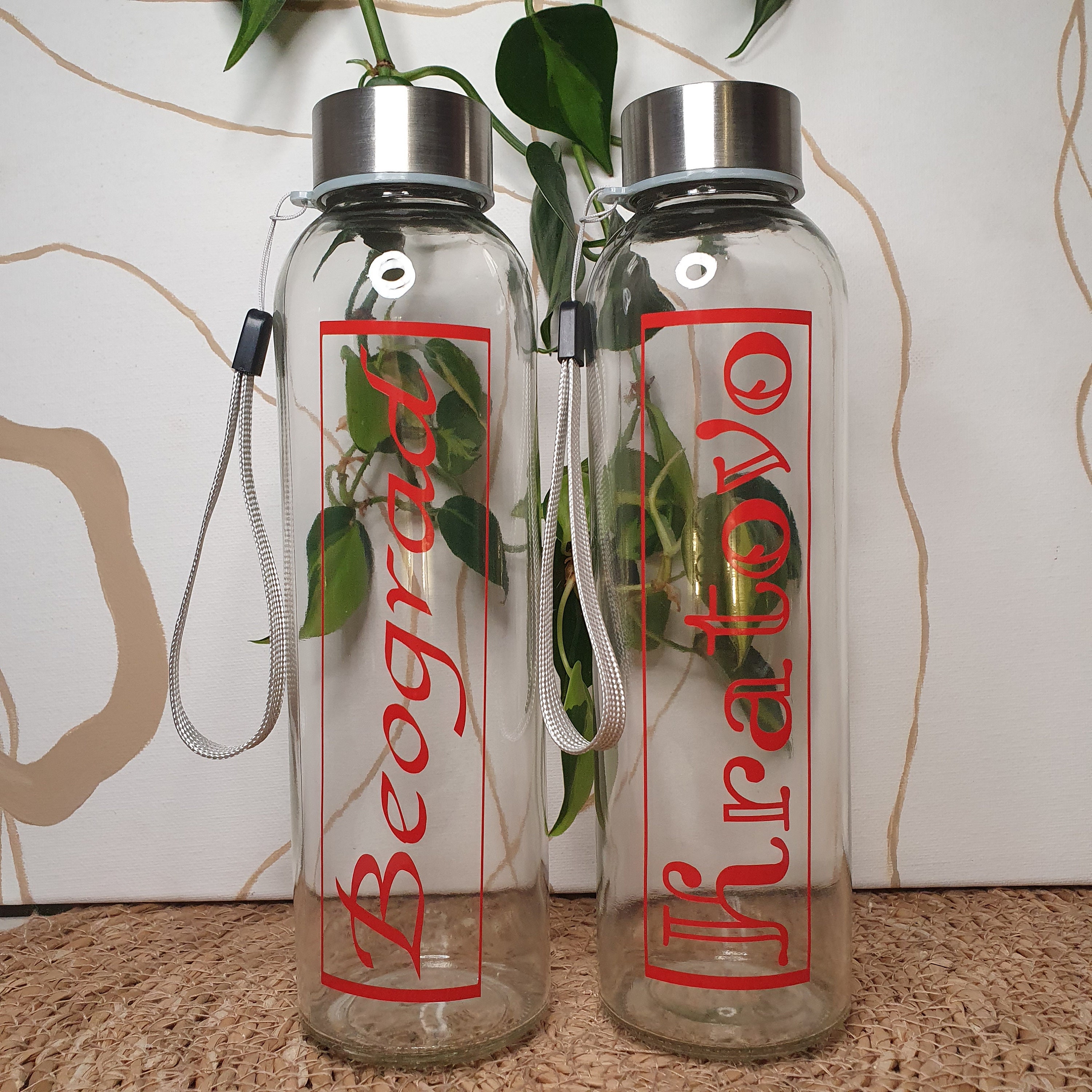 1000ml Drinking Bottle Personalized JGA Glass Bottle Water Bottle With Bamboo  Lid Glass Bottle With Name Gift Idea Birthday 