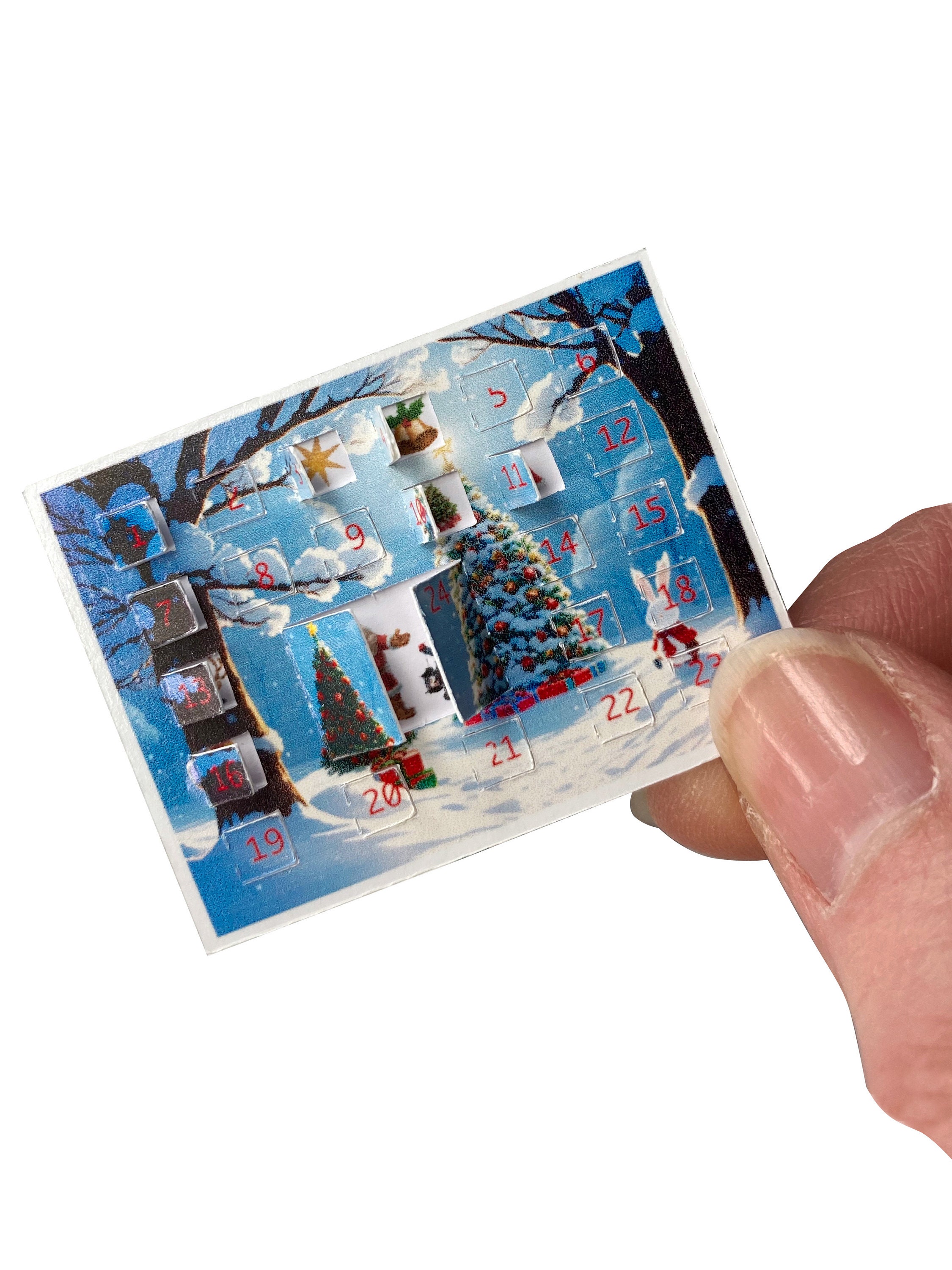 Miniature Christmas Advent Calendar With Opening Hatches/windows to the