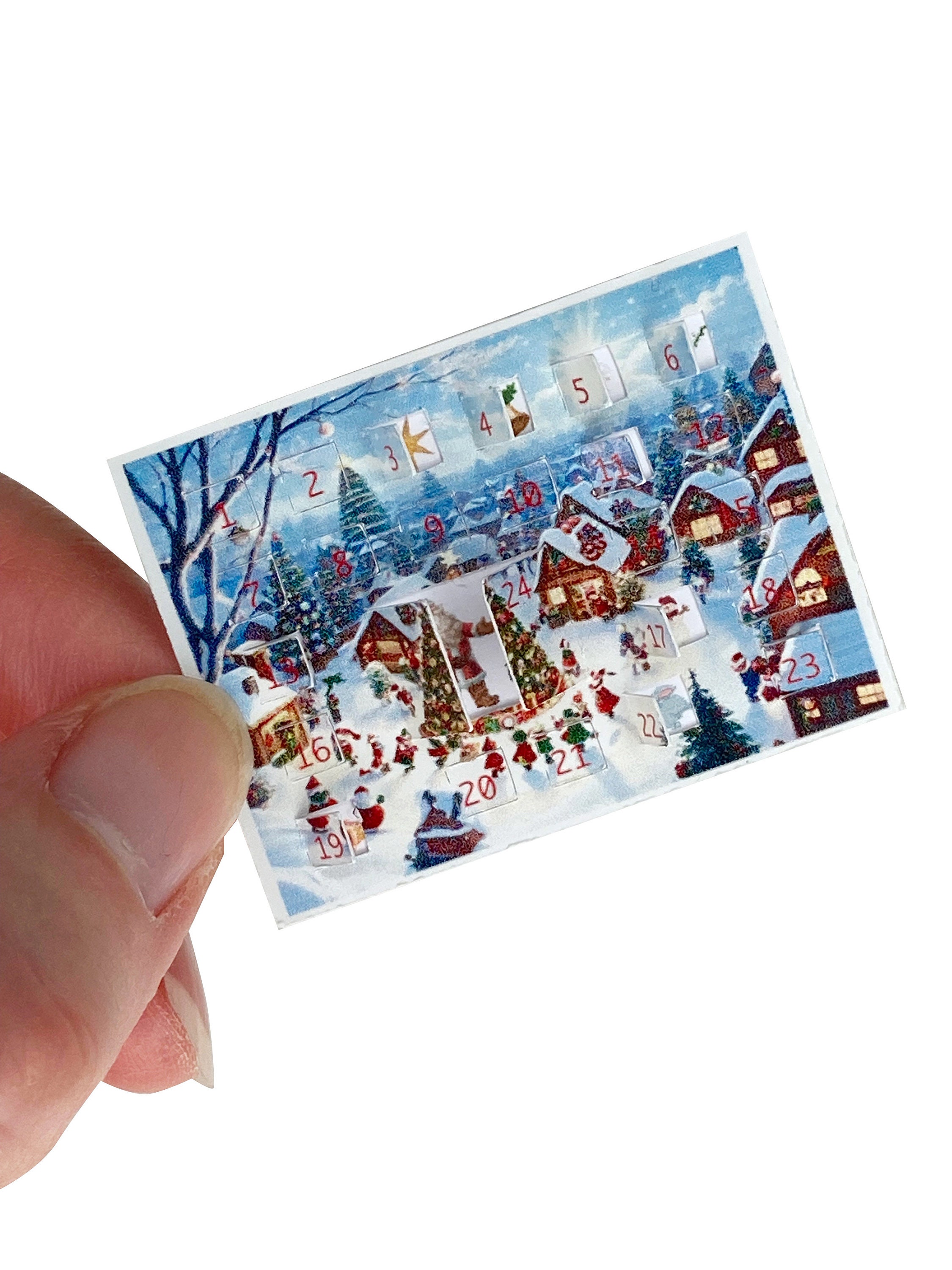 Miniature Christmas Advent Calendar With Opening Hatches/windows to the