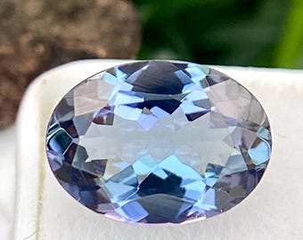 Mermaid Color Natural Unheated Tanzanite Oval Cut Faceted Loose Gemstone Weight-0.85 Cts, Size-7x5 mm Zoisite Tanzanite (Loupe Clean) #B13.7
