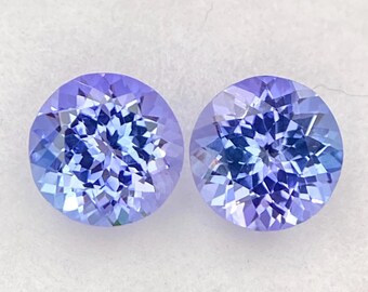 Natural Tanzanite 6.7 mm Round Pair Faceted Loose Gemstone Weight-2.36 Cts, Perfect For making Jewellery  #B29.12