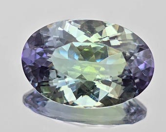 Natürlicher, unbehandelter Tansanit in Pfauenfarbe, oval geschliffen | 2,41 ct | 11 x 7,3 mm | Zoisit-Tansanit #L244