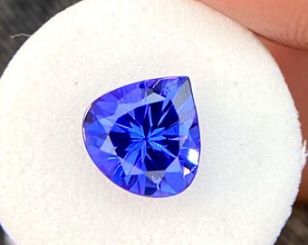 Tanzanite naturale 6 mm, gemma sciolta a forma di cuore, peso 0,91 ct, tanzanite zoisite (pulita con lente d'ingrandimento) #B1.50