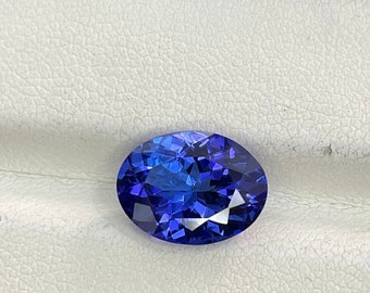 Royal Blue Color Tanzanite 3.37 Cts , 11x8.5 mm Oval Cut Tanzanite , Ring Size Tanzanite (Loupe Clean) #F5