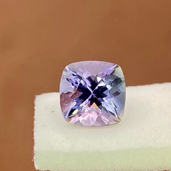 Special Color Natural Unheated Tanzanite , 1.22 Cts , 6 mm , Cushion Cut Tanzanite , (Loupe Clean) #1967