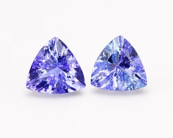 Natural Tanzanite 7 mm Trillion Pair Faceted Loose Gemstone Weight-2.22 Cts, Perfect For making Jewellery (Clean) #B29.33