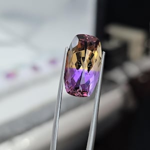 Finest Quality Natural Ametrine, 8.08 Cts 15x10.7 mm Long Cushion Cut Faceted Loose Gemstone Ametrine. (Clean)  #B50.10