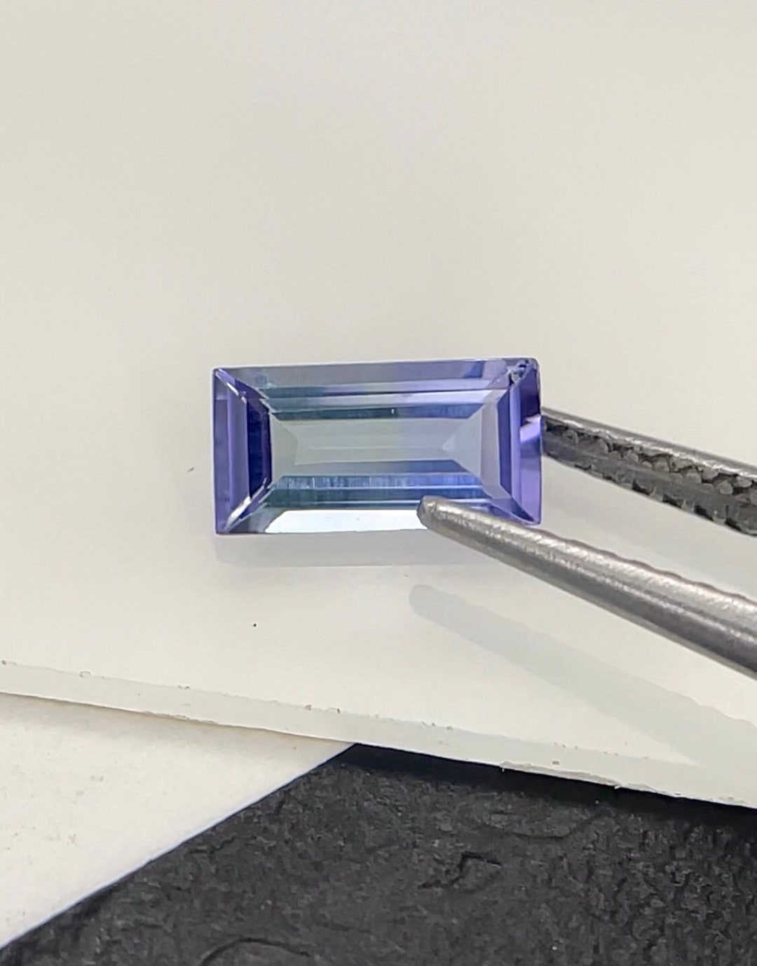 Natural Tanzanite Mermaid Color Tanzanite Long Cushoin Cut .88 Cts 8x4 Mm Tanzanite Bio Color ...