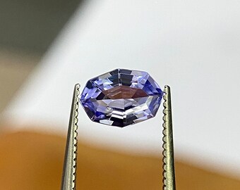Ultra Precision Cut Unheated Periwinkle Color Natural Tanzanite , .78 Cts , 7.5x5 mm , (Eye Clean) #1825