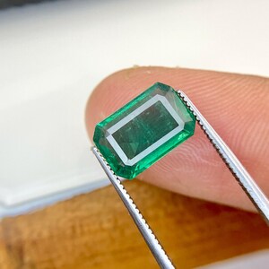 High Quality Natural Zambian Emerald , Emerald Cut Faceted  Loose gemstone Weight-2.38 Cts, Size-10.5x7 mm, #B23.18