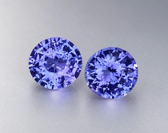 Natural Tanzanite 6.5 mm Round Pair Faceted Loose Gemstone Weight-2.20 Cts, Perfect For making Jewellery  #B6.12
