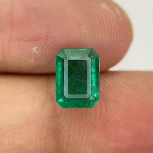 High Quality Natural Zambian Emerald , Emerald Cut Faceted  Loose gemstone Weight-1.66 Cts, Size-8.2x6 mm, #B23.28
