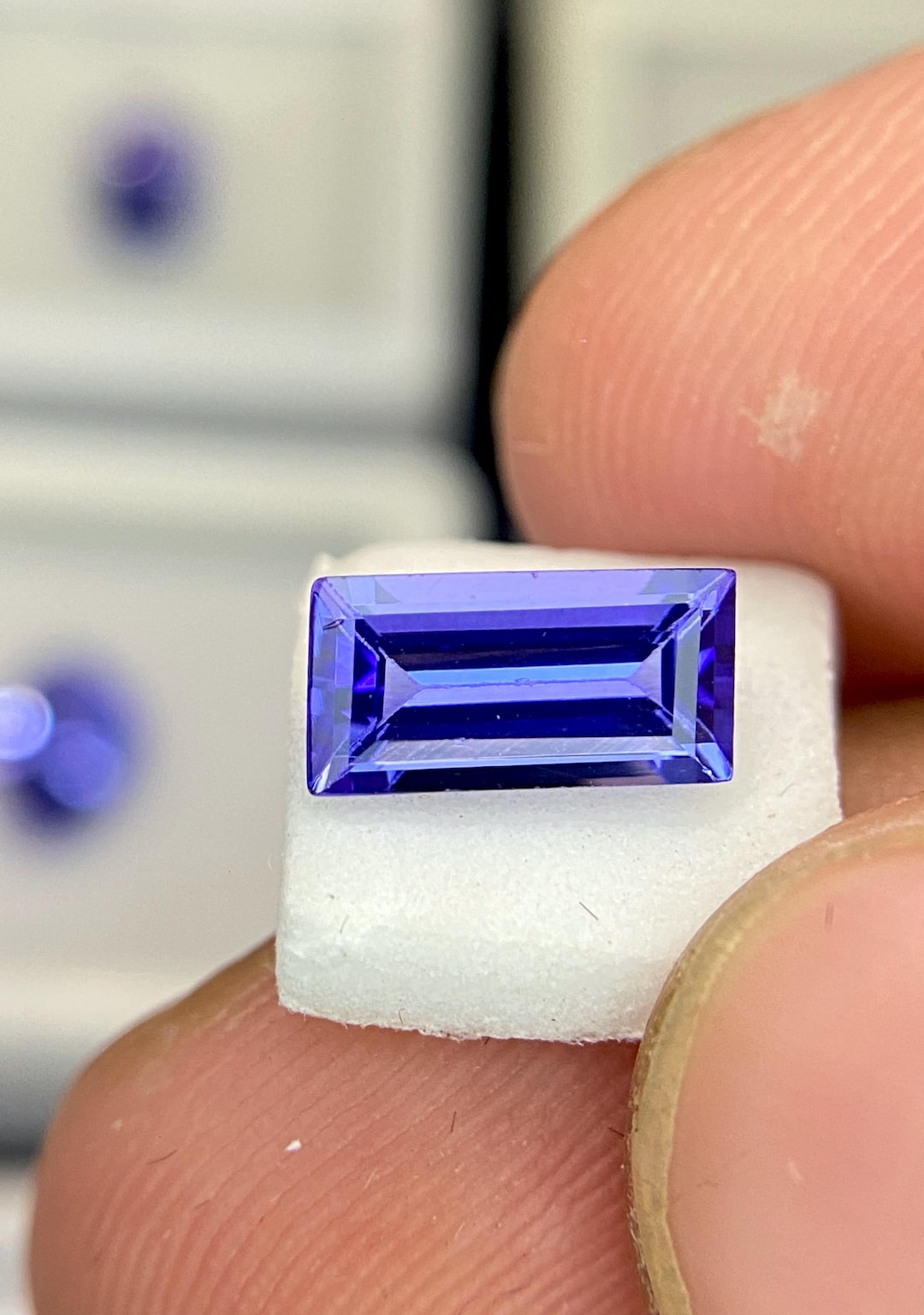 天然タンザナイト 8 x 4 mm バゲットカット ルース ジェムストーン