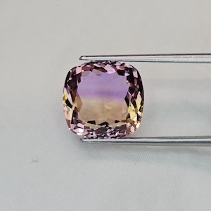Finest Quality Natural Ametrine, 12.2 mm Cushion Cut Weight-7.87 Cts Faceted Loose Gemstone Ametrine. (Loupe Clean)  #B50.46